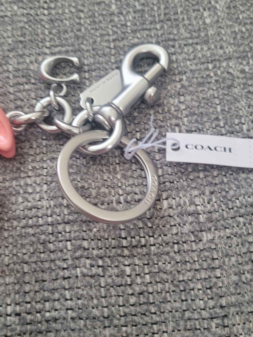 Coach Coral Pink Bunny Charm Key Charm with Crystal Eye - Picture 12 of 16